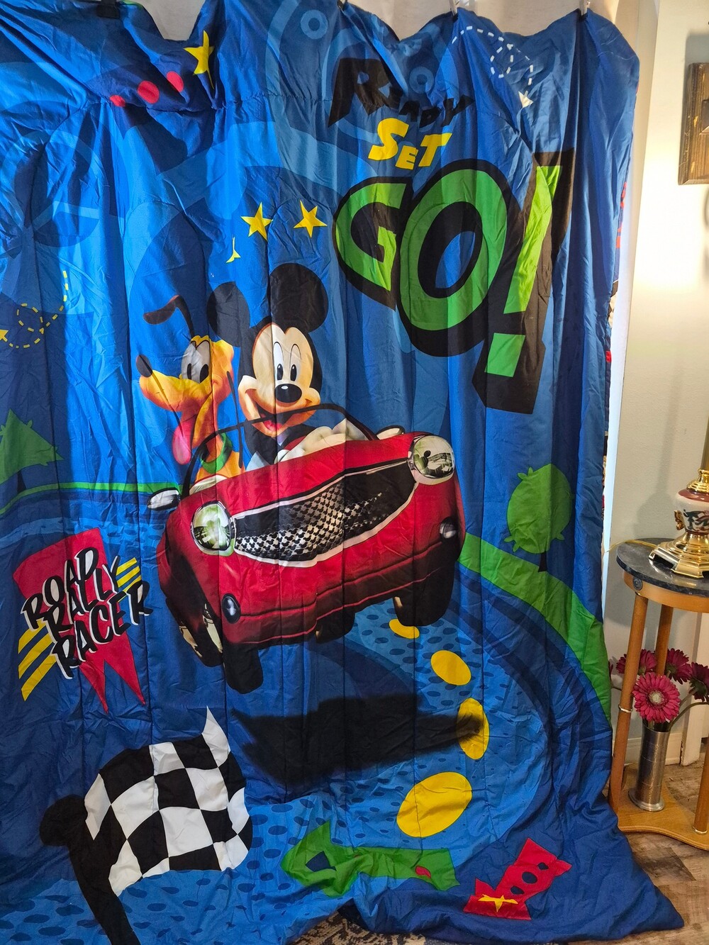 Mickey Mouse Road Rally Racer Comforter Blue Kids Bedding